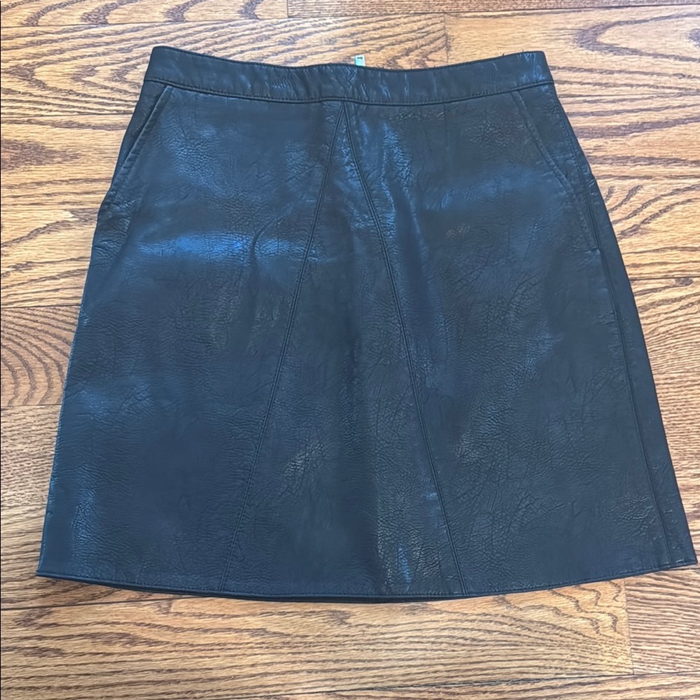 Zara Black Faux Leather Skirt